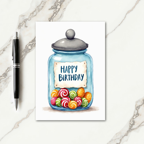 Watercolor Jar Birthday Card