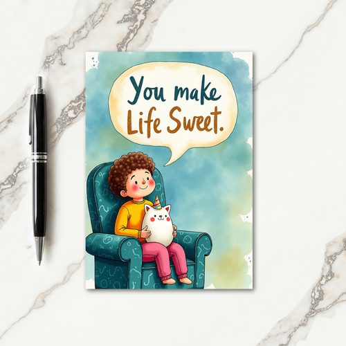 Watercolor Joy Birthday Card