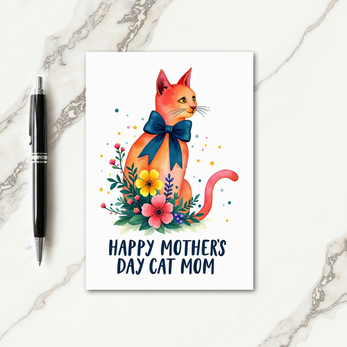 Watercolor Kitten Mothers Day Card