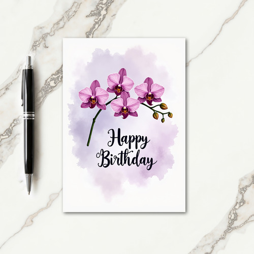 Watercolor Lavender Birthday Card
