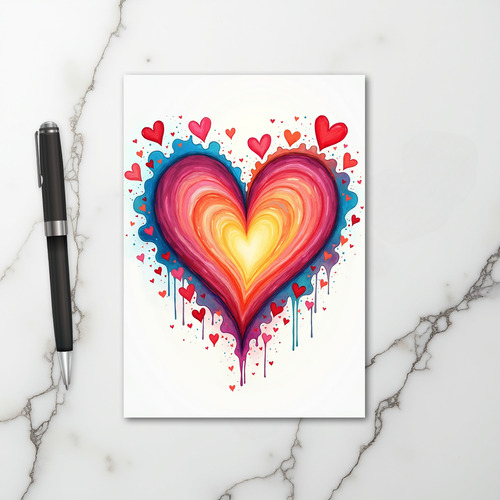 Watercolor Love Heart Card