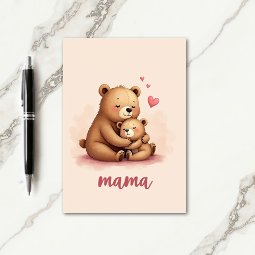 Watercolor Mama Bear Card