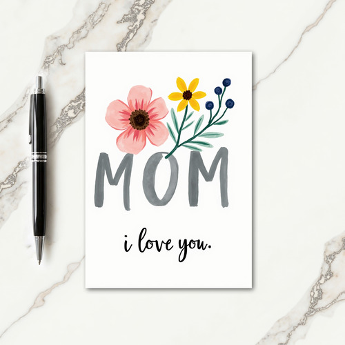 Watercolor Moms Bouquet Card
