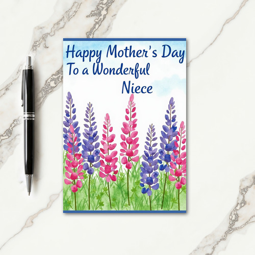 Watercolor Moms Day Best Card