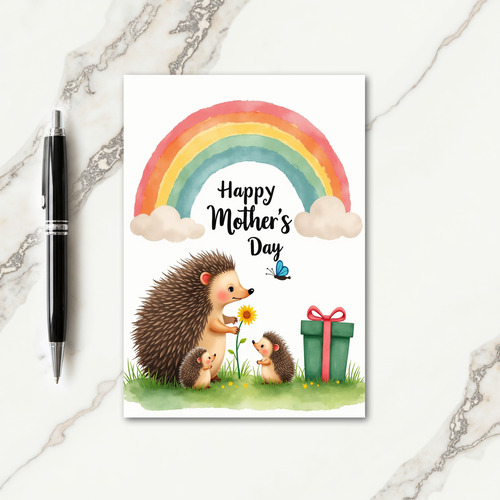 Watercolor Mother Day Scene Card
