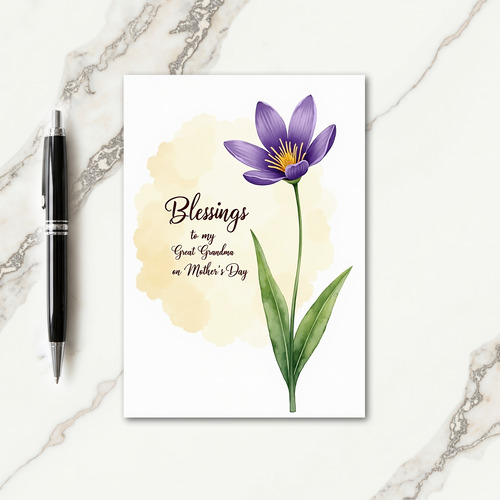 Watercolor Mothers Day Blessings Card