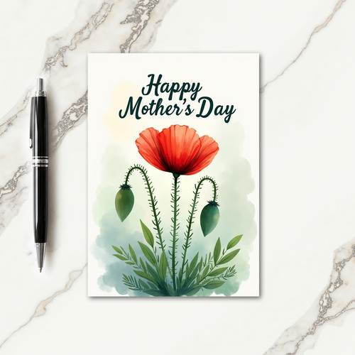 Watercolor Mothers Day Bloom Card