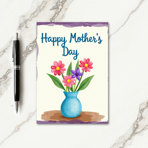 Watercolor Mothers Day Blooms Card