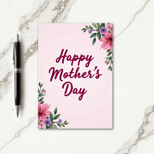 Watercolor Mothers Day Card