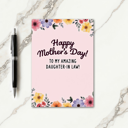 Watercolor Mothers Day Flowered Card