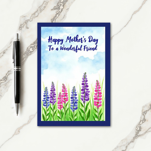 Watercolor Mothers Day Friend Card
