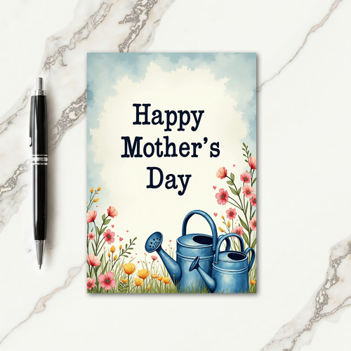 Watercolor Mothers Day Garden Card
