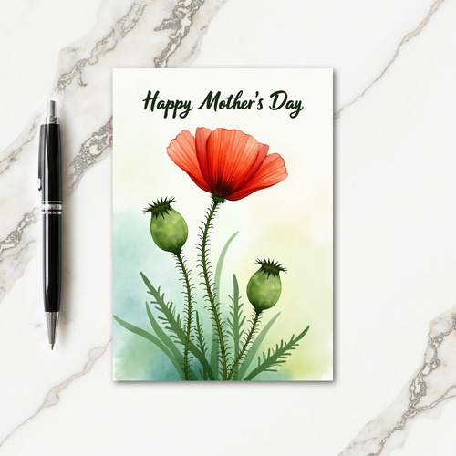 Watercolor Mothers Day Love Card
