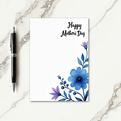 Watercolor Mothers Day Script Card