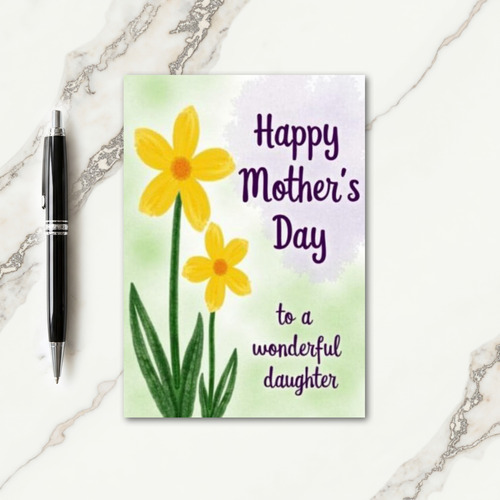 Watercolor Mothers Day Wish Card