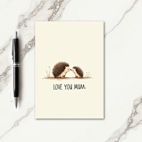 Watercolor Mums Day Animal Card