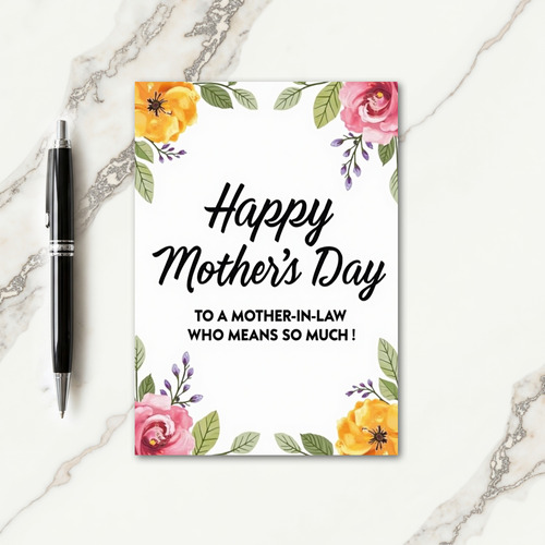 Watercolor Mums Day Wish Card