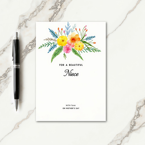 Watercolor Niece Card For Mom