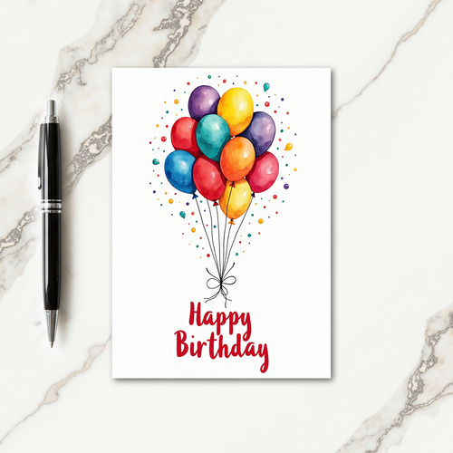 Watercolor Orb Birthday Card