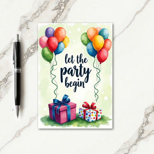 Watercolor Party Gifts Card