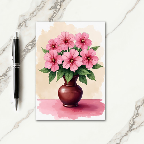 Watercolor Pink Blossom Card