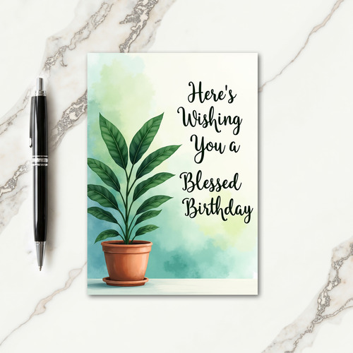 Watercolor Plant Birthday Card