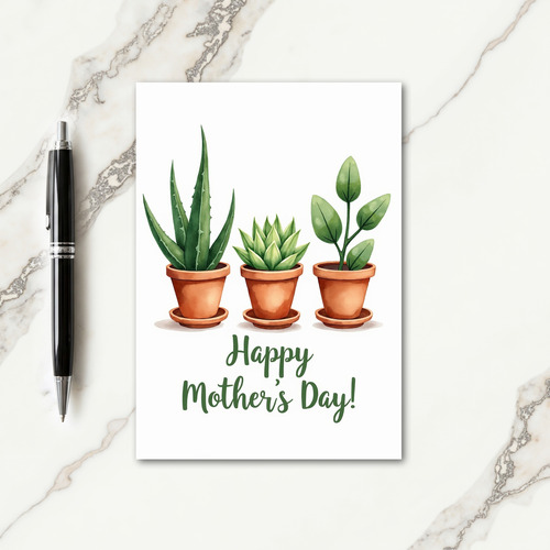 Watercolor Potted Plant Card
