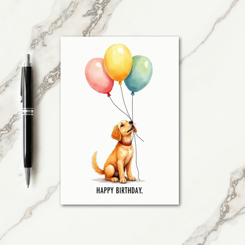 Watercolor Puppy Birthday Card