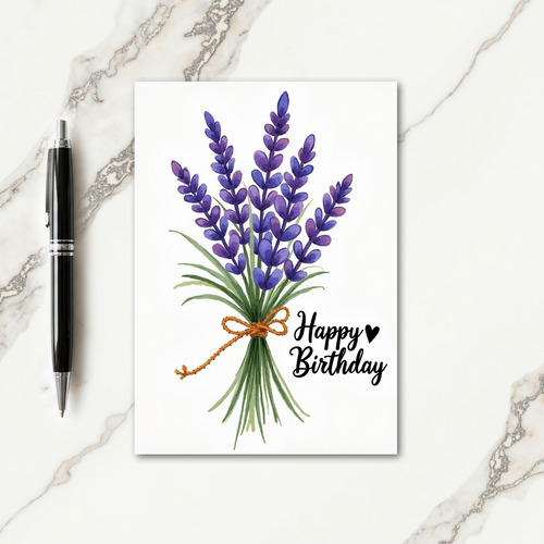 Watercolor Purple Birthday Card