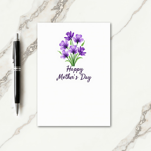 Watercolor Purple Floral Card