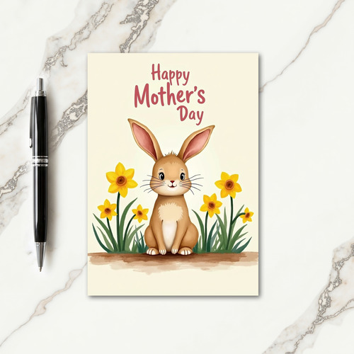 Watercolor Rabbit Celebration Card