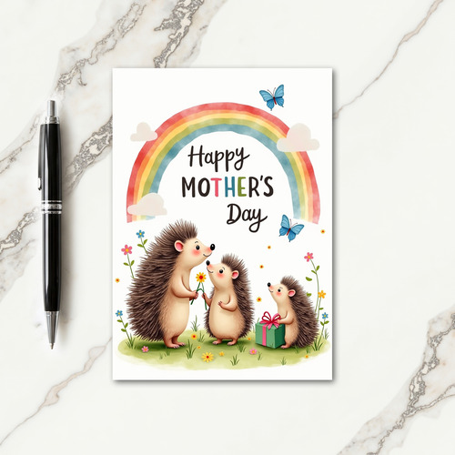 Watercolor Rainbow Mothers Day Card