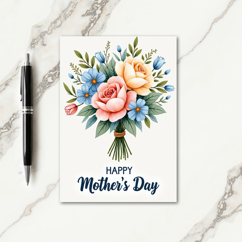 Watercolor Roses Happy Day Card