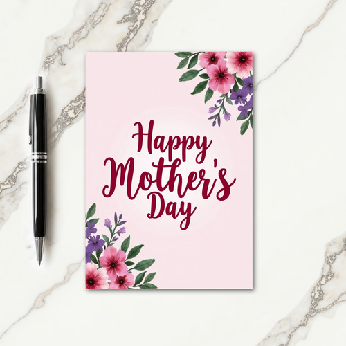 Watercolor Roses Mothers Day Card