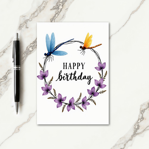 Watercolor Script Birthday Card