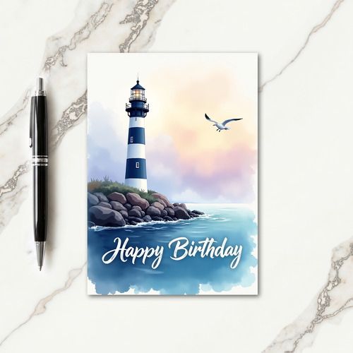 Watercolor Seascape Birthday Card