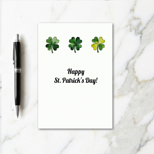 Watercolor Shamrock Happy Day Card