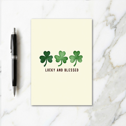 Watercolor Shamrock Lucky Card