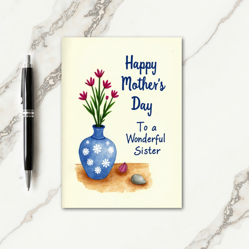 Watercolor Sister Mothers Day Card