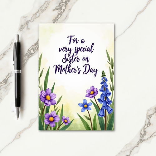 Watercolor Sisters Day Card