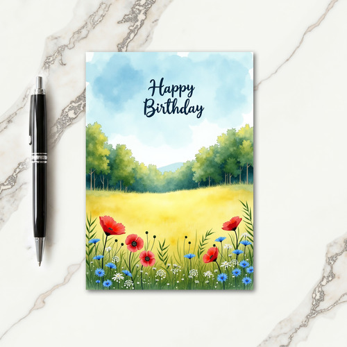 Watercolor Sky Birthday Card