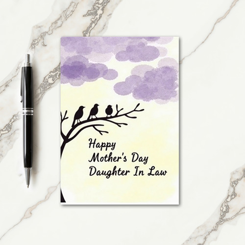 Watercolor Sky Mothers Day Tree Card