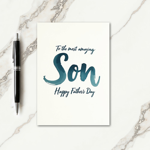 Watercolor Son Fathers Day Card