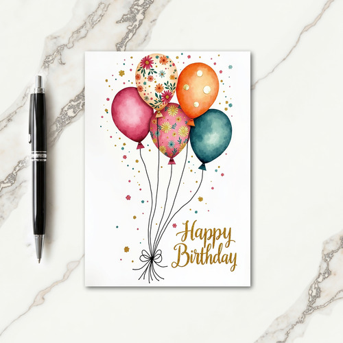 Watercolor Sphere Birthday Card