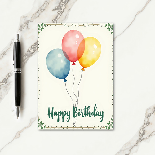 Watercolor Spheres Birthday Card