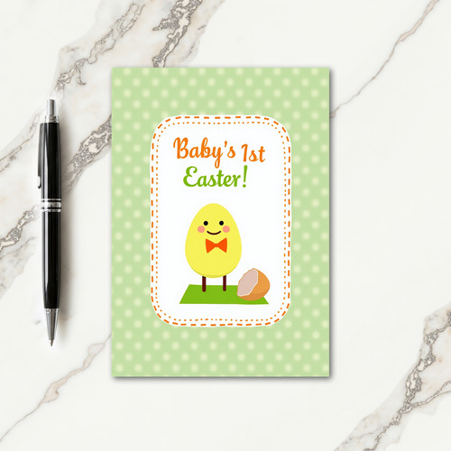 Watercolor Style Babys First Easter Card