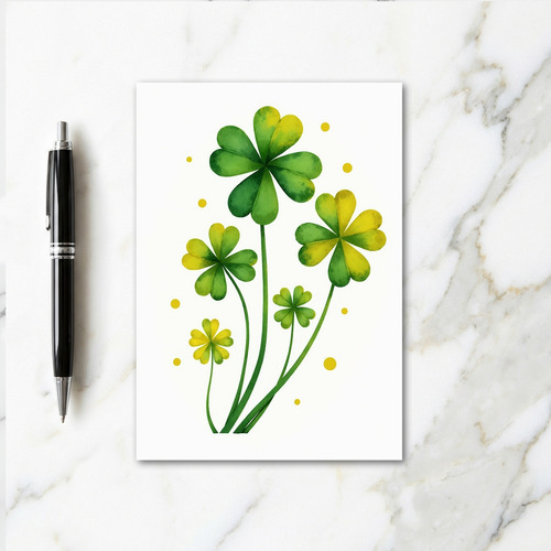 Watercolor Style Clover Card