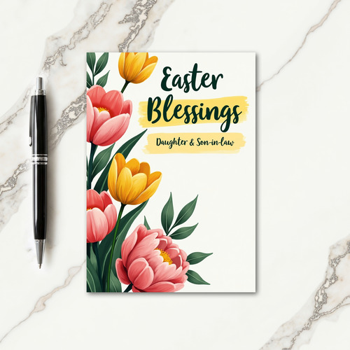 Watercolor Style Easter Blessings Card