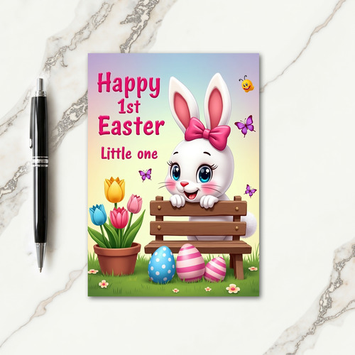 Watercolor Style First Easter Card