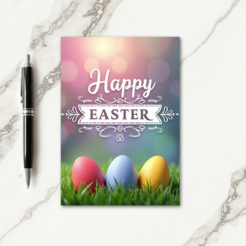 Watercolor Style Happy Easter Card